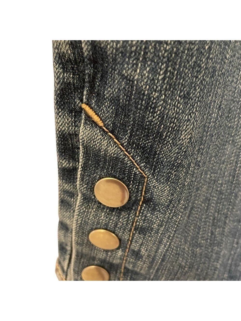 Talbot’s Crop Straight Leg Stretch Jeans, Size 10, Faded Denim, Button Detail - Picture 5 of 10